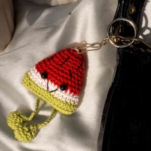Handcrafted Crochet Watermelon Bag Charm & Keychain